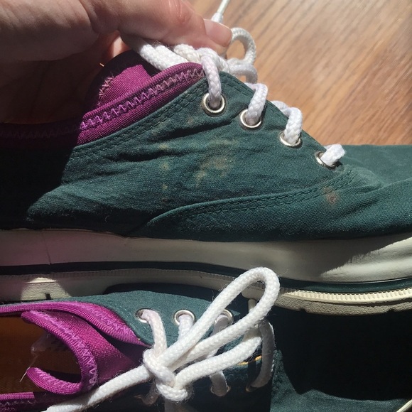 Vintage Rubber Bass Shoes Size 6.5 Women Style GH BASS Green and Purple Classic - Picture 6 of 7